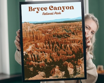 Cartel imprimible retro del Parque Nacional Bryce Canyon