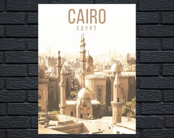 Cartel de viaje retro de El Cairo Egipto imprimible