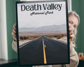 Cartel retro imprimible del Parque Nacional del Valle de la Muerte