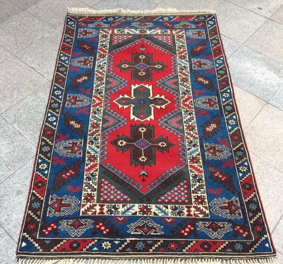 Authentic Turkish Rug Vintage Handmade Decorative Turkish Etsy