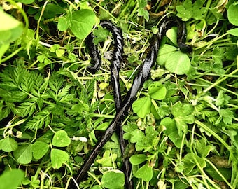 Épingle à cheveux en fer forgé à la main | Pic à cheveux en acier rustique