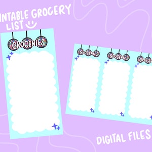 Grocery List Printable (Ditgial Download)