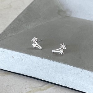 Sterling Silver Palm Tree Studs: Tropical Beach Earrings