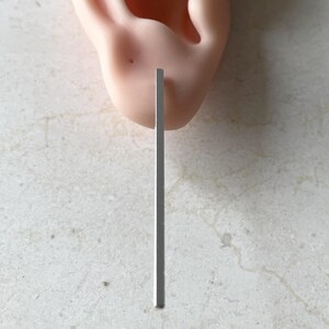 Sterling Silver Extra Long Bar Studs: Minimalist Vertical Earrings