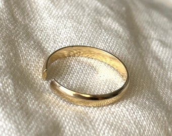 Adjustable Gold Plated Sterling Silver Toe Ring: Minimalist Jewelry