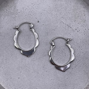 Sterling Silver Mandala Hoop Earrings: Indian Bali Design
