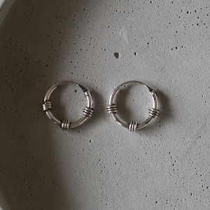 10mm Silver Bali Hoops - Bali Hoops - Sterling Silver 925 (BA14)