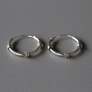 14mm Silver Bali Hoops - Bali Hoops - Sterling Silver 925 (BA48)