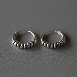 10mm Silver Bali Hoops - Bali Hoops - Sterling Silver 925 (BA16)