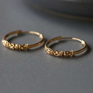 18mm Gold Plated Bali Hoops - Bali Hoops - Gold Plated Sterling Silver 925 (BAG86)