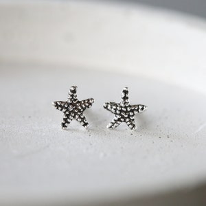 Starfish Studs - Silver Starfish Ear Studs - Boho Beach Earrings - Sterling Silver 925 (96)
