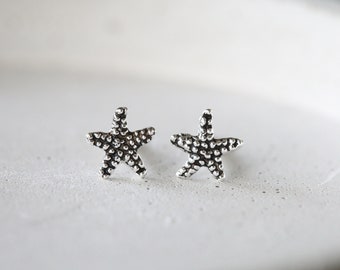 Starfish Studs - Silver Starfish Ear Studs - Boho Beach Earrings - Sterling Silver 925 (96)