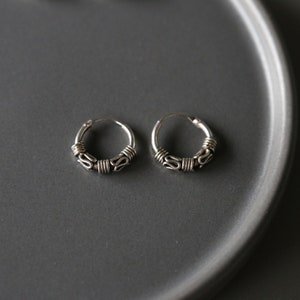 12mm Silver Bali Hoops - Bali Hoops - Sterling Silver 925 (71)