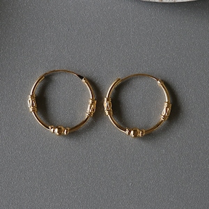 18mm Gold Plated Bali Hoops - Bali Hoops - Gold Plated Sterling Silver 925 (BAG87)