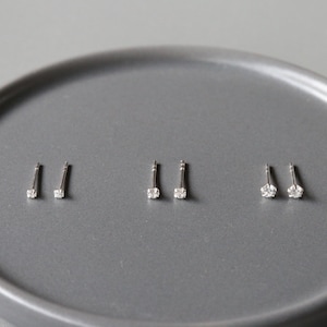 Kleine oorbellen van sterlingzilver met zirkonia (2,5 mm)