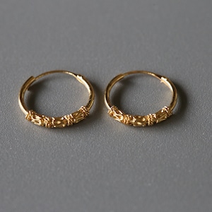 16mm Gold Plated Bali Hoops - Bali Hoops - Gold Plated Sterling Silver 925 (BAG71)