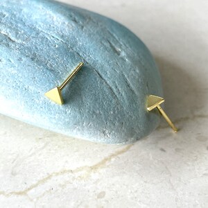 Gold Triangle Studs, Geometric Studs, Tiny Triangle Studs, Tiny Gold Earrings, Minimalist Studs, Mini Gold Studs, 491