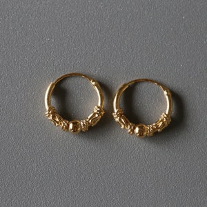 12mm Gold Plated Bali Hoops - Bali Hoops - Gold Plated Sterling Silver 925 (BAG30)