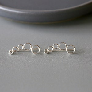 Minimal Circular Climbers - Silver Circle Climbers - Silver Ear Climbers - Sterling Silver 925 (352)