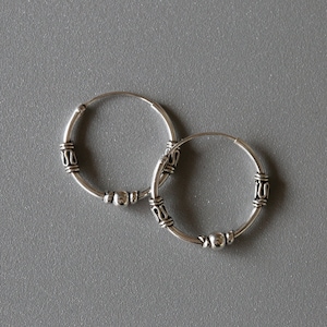 18mm Silver Bali Hoops - Bali Hoops - Sterling Silver 925 (BA87)
