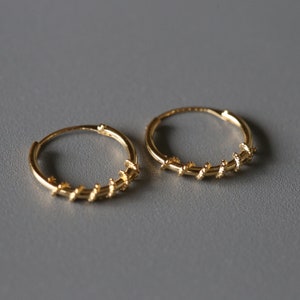 14mm Gold Plated Bali Hoops - Bali Hoops - Gold Plated Sterling Silver 925 (BAG54)