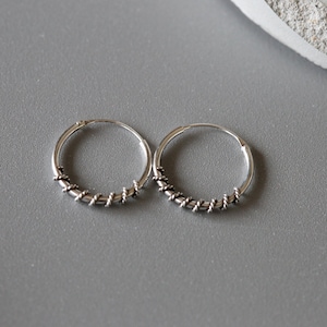 16mm Silver Bali Hoops - Bali Hoops - Sterling Silver 925 (BA81)