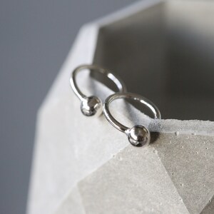 12mm Silver Ball Hoops - 18 Gauge Hoops - Plain Silver Ball Hoops - Sterling Silver 925 (42)
