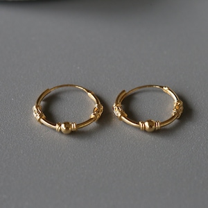 16mm Gold Plated Bali Hoops - Bali Hoops - Gold Plated Sterling Silver 925 (BAG83)