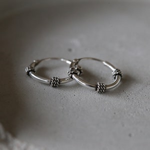 12mm Silver Bali Hoops - Bali Hoops - Sterling Silver 925 (BA42)