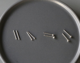 極小スターリングシルバーボールスタッドピアス：1.5mmドットピアス
