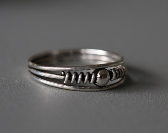 Adjustable Sterling Silver Toe Ring: Minimalist Band