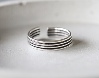 Silver Toe Ring - Adjustable Toe Ring - Adjustable Ring - Minimal Toe Ring - Sterling Silver 925 (212)