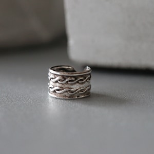 Double Spiral Ear Cuff - Spiral Ear Cuff - No Pierce Ear Cuff - Sterling Silver 925 (320)