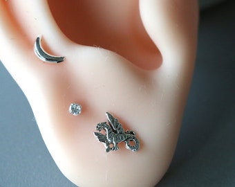 Tiny CZ Ear Studs - Silver CZ Earrings - Cubic Zirconia Studs - Sterling Silver 925 (34)