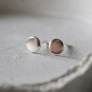 Silver Disk Ear Studs - 5mm Silver Disk Earrings - Geometric Studs - Sterling Silver 925 (191)