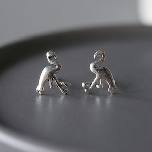 Flamingo Studs - Silver Flamingo Ear Studs - Animal Earrings - Sterling Silver 925 (93)