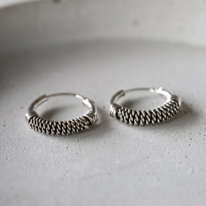 12mm Silver Bali Hoops - Bali Hoops - Sterling Silver 925 (91)
