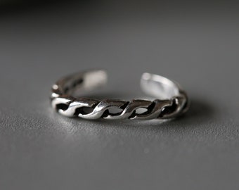 Zilveren Teenring - Verstelbare Teenring - Verstelbare Ring -Sterling Zilveren Ring - Sterling Zilver 925 (225)