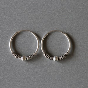 18mm Silver Bali Hoops - Bali Hoops - Sterling Silver 925 (BA88)