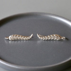 Leaf Climbers - Silver Leaf Climbers - Silver Ear Climbers - Sterling Silver 925 (353)