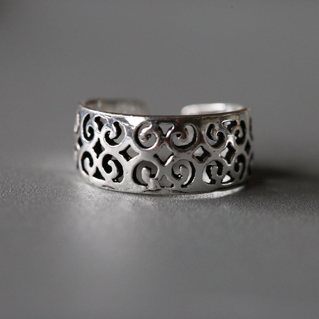 Silver Toe Ring - Adjustable Toe Ring - Adjustable Ring