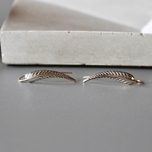 Leaf Climbers - Silver Leaf Climbers - Silver Ear Climbers - Sterling Silver 925 (355)