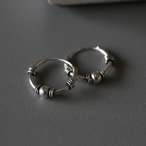 12mm Silver Bali Hoops - Bali Hoops - Sterling Silver 925 (BA46)