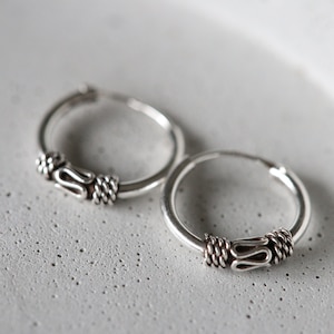 12mm Silver Bali Hoops - Bali Hoops - Sterling Silver 925 (58)