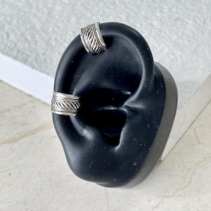 Spiral Sterling Silver Ear Cuff: Tribal No Pierce Cartilage Jewelry