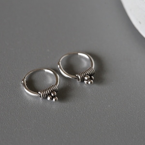10mm Silver Bali Hoops - Bali Hoops - Sterling Silver 925 (BA13)