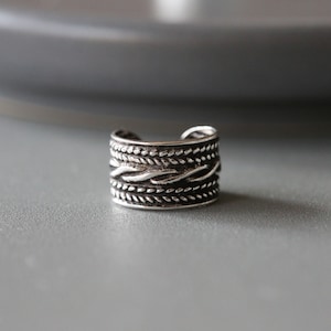 Sterling Silver Braided Ear Cuff - Tribal No Pierce Design