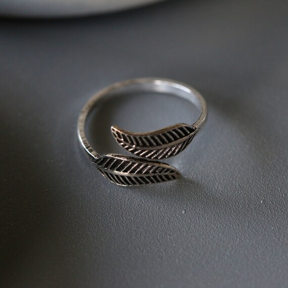 B602 used vintage silver925 ring リーフ リング アクセサリー