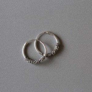 16mm Silver Bali Hoops - Bali Hoops - Sterling Silver 925 (BA71)