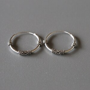 16mm Silver Bali Hoops - Bali Hoops - Sterling Silver 925 (BA78)